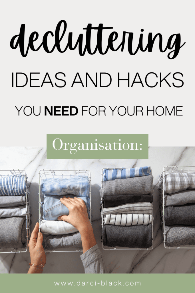 decluttering ideas and hacks pin