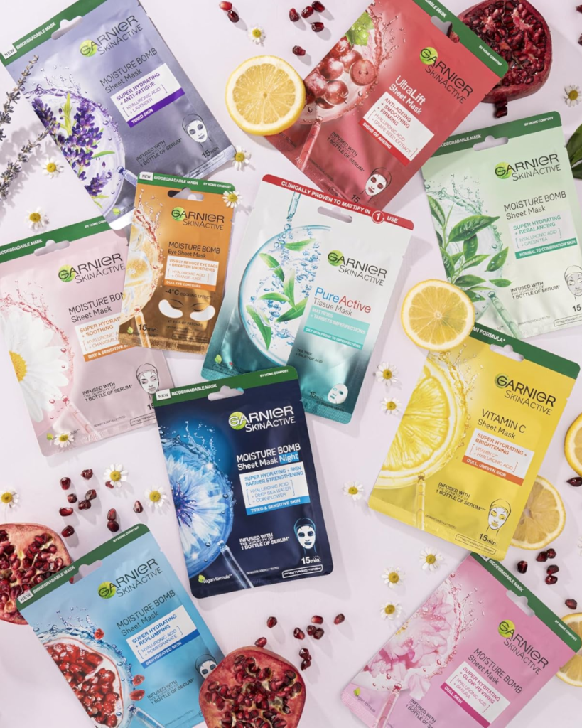 garnier sheet masks collection